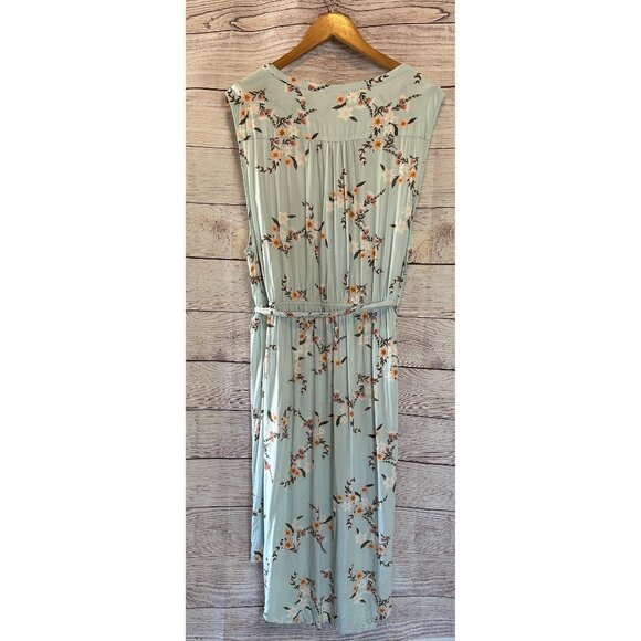 AVA & VIV floral sleeveless dress in light blue, women's plus size 3XL - Picture 4 of 13